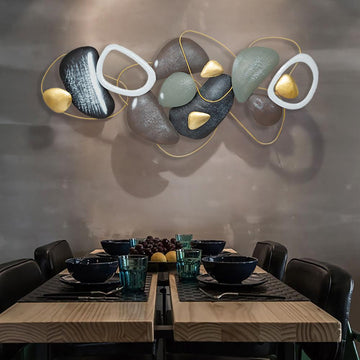 Luxury Creative Metal Stone Decor Modern Wall Decor 53.1"L x 25.5"H